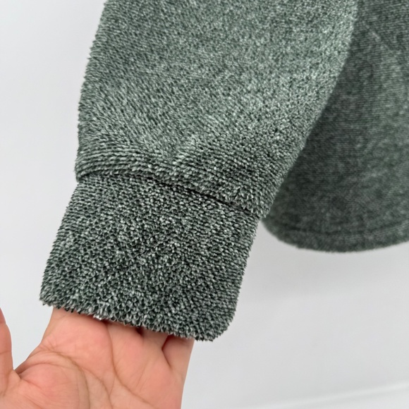 Eddie Bauer Sweater Men XL Green Fleece 1/4 Button Pullover Long Sleeve Comfy - Picture 2 of 11